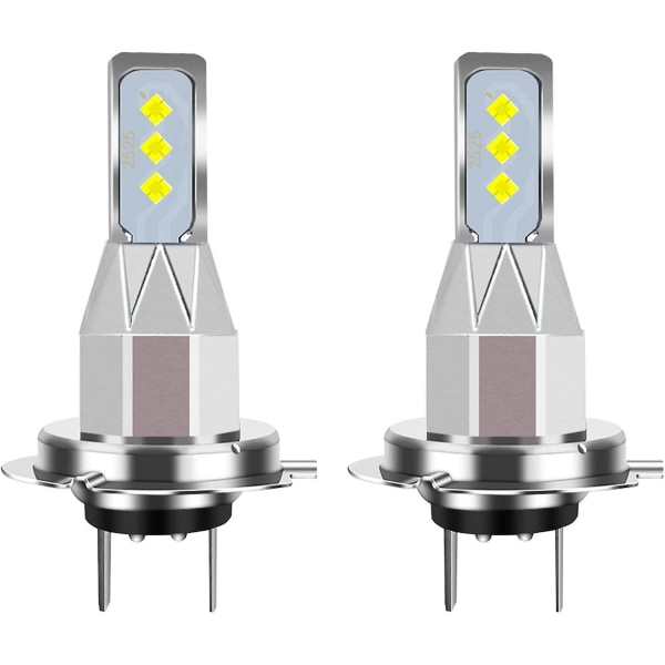 2 st H7-serie LED-strålkastarlampor 20000lm 6000k Vitt ljus 80w 6smd-lampor Bildimma Ljus Blinkers