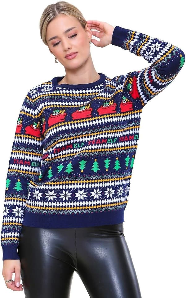 Festlige Julegensere for Kvinner UK Langermet Alvegenser Pullover