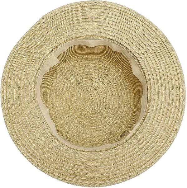 Dam Bowknot Halmhatt Sommar Fedora Båtsman Solhatt Beige