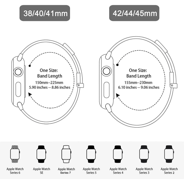 [2-pack] Band av metall i rostfritt stål som är kompatibla med Apple Watch band 42 mm 44 mm 45 mm, ögla Magnetisk Milanese Mesh -rem för Iwatch Series 7 6 5 4 3 2