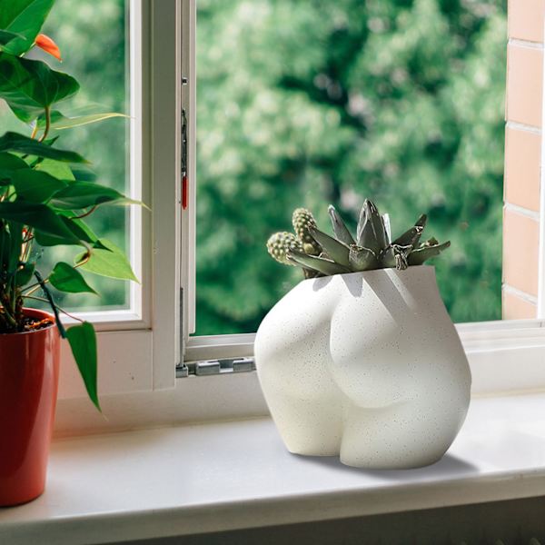 Body Plant Pot Butt Vase, Kvindelig Krops Blomsterpotter med Drænhuller, Resin Blomster Plantekasse Moderne, Moderne Design Boho Form Stykker