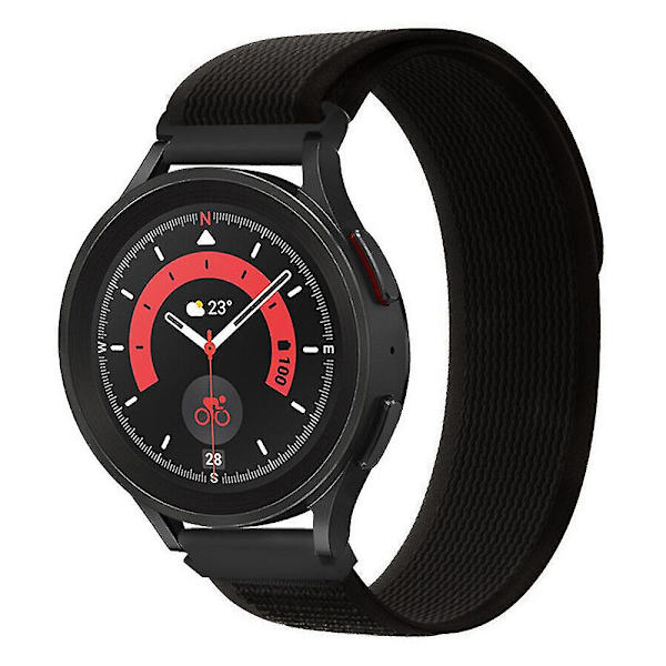 Til Garmin Venu 2 Plus / Venu Sq 20mm Udskiftnings Trail Loop Nylon Bånd Sport Justerbar Urrem Black