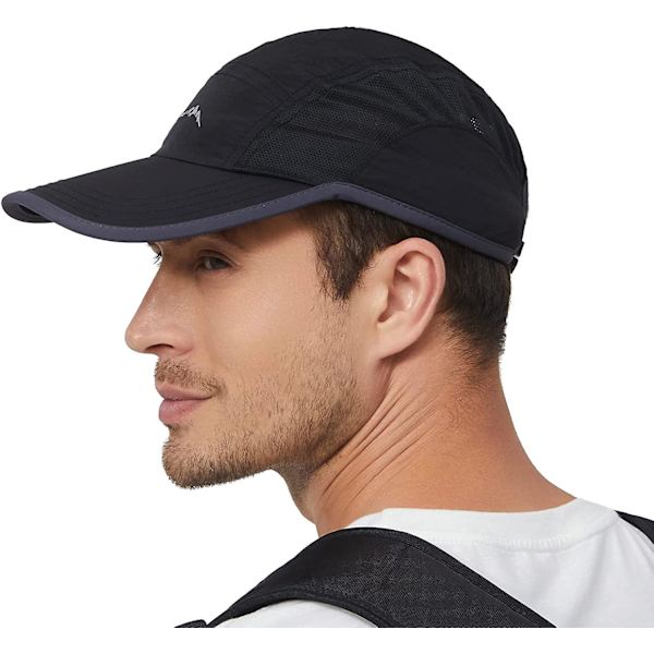 Solhatter Visir Vanntett Yetsye Pustende Lettvekts Løpe Caps Med Upf50+ Ultratynne Kjølende Baseballhatter Black
