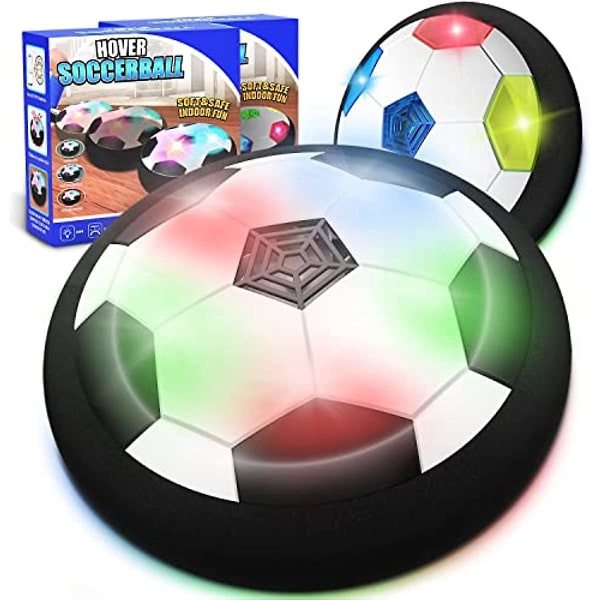 Barnleksaker Hover Fotboll (set med 2) Batteridriven Luft Flytande Fotboll med LED-ljus och mjuk skum stötfångare Inomhus Utomhus Hover Ball Game