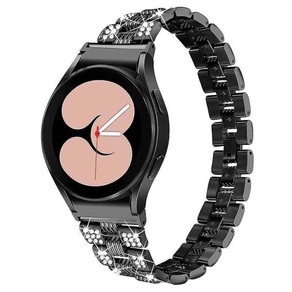 20mm Rhinestone-armband i zinklegering till Samsung Galaxy Watch4 Classic 42/46mm /Active 40/44mm Black