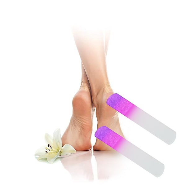 2 kpl Lasinen Jalkaraspit Pedikyyri Kuolleen Ihon Poistaja Kovettumat Maissi Karkea Kovan Ihon Poistaja 2pcs two-color glass foot file