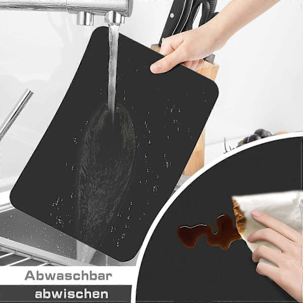 4 kpl Pöytätabletteja, Pestävät Vedenpitävät 4230cm PVC Pöytätabletit, Musta