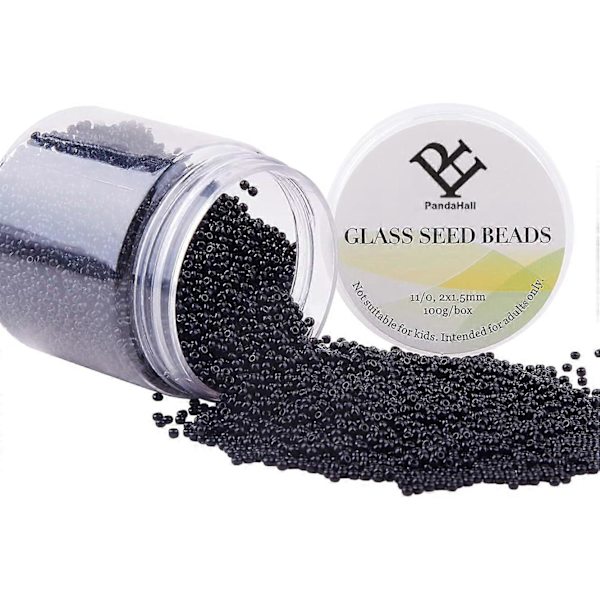 Sorte glasperler 6000 stk. 11/0 Glasperler 2 mm Runde Ponyperler Taljeperler Mini Afstandsperler