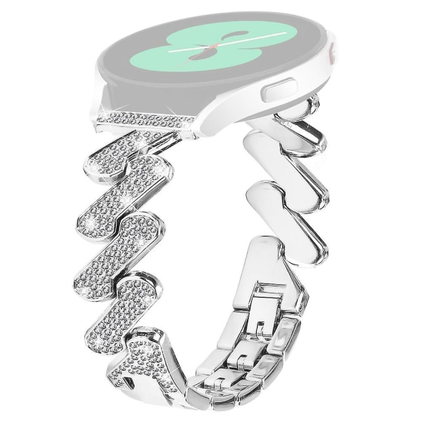 20mm Rhinestone-ersättningsarmband för Samsung Galaxy Watch6 40/44mm / Watch6 Classic 43/47mm Silver