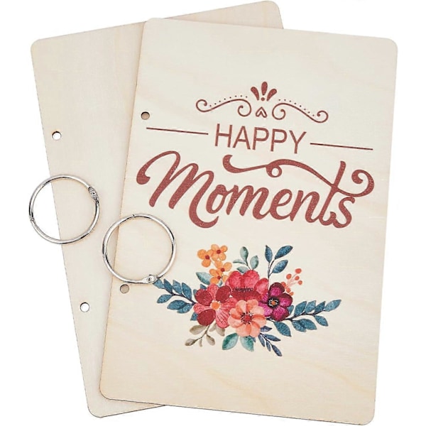 Tre Løsbladperm Happy Moment Gratulasjonskort Postkort Fotoalbum 2-Rings Perm Blomster Bursdagspåminnelse Kalender Keeper Bokholder Organizer