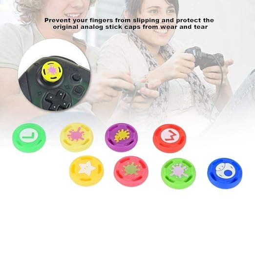 Tommelgrep, 8 stk. erstatning silikon analog kontroller joystick tommelspak grep hette deksel for Switch PRO