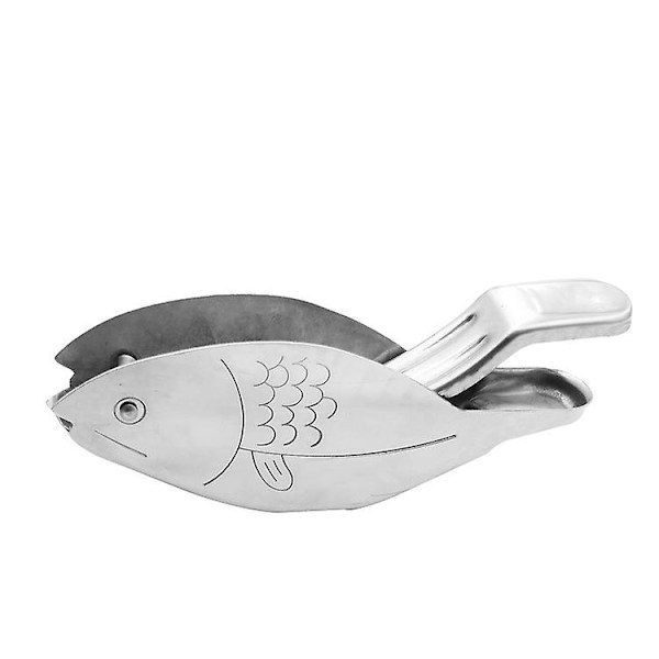 Citruspresser, Bærbar manuel køkkenpresser, Manuel citronpresser 304 rustfrit stål bærbar køkken (fisk)