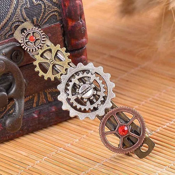 3kpl Acsergery Lahja Steampunk Hiusklipsit Vintage Kellonratas Barrettes Goottilainen