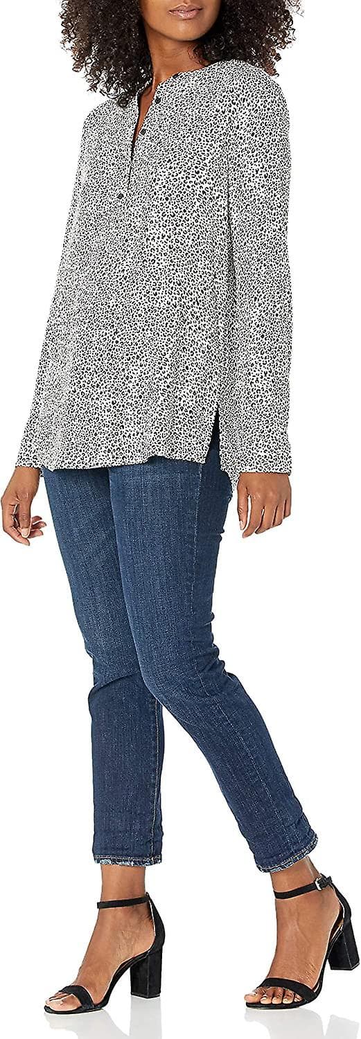 Langermet vevd bluse for kvinner Style 12 L