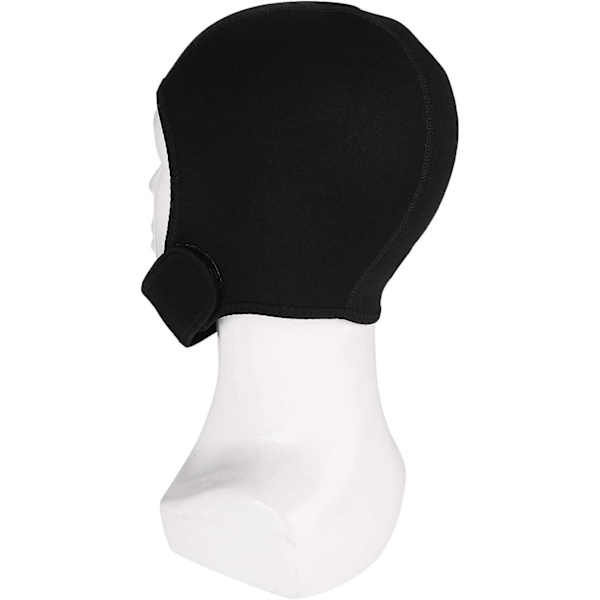 Svømmehette med hakestropp for menn og kvinner, termisk svømmehette for kvinner, varm svømmehette, dykkerhette Black