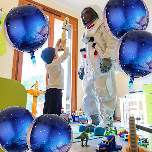 6 st Galaxy Ballonger Rymdballonger Lila Planetballonger För Rymdfest Dekorationer Galaxy Födelsedagsfest Dekorationer Rymdtema Festtillbehör