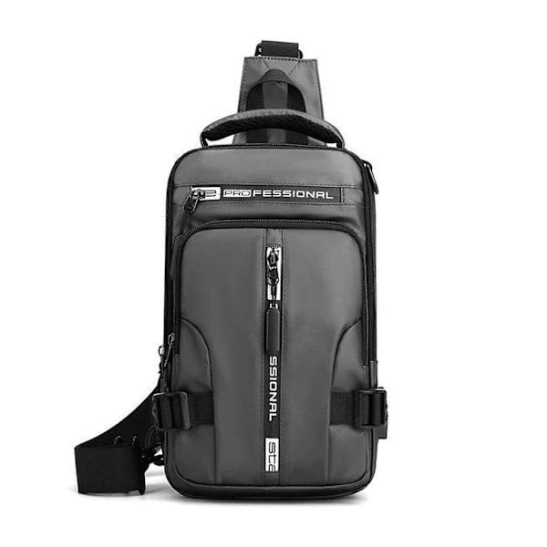 Mångfunktionell crossbody-väska för män med USB-laddningsport black