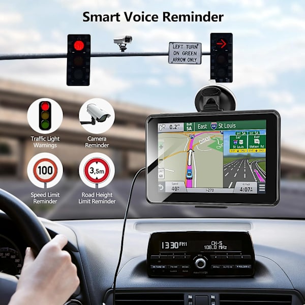 2023 Nyaste GPS-navigering för lastbil, 7 tum 2.5D-skärm, kommersiella förare Semi Truck GPS World Map Navigation System 8GB 256M