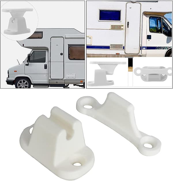 Formet Nylon Dørstopper Holder Til Autocamper Campingvogn - Hvid