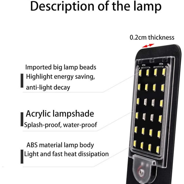 LED Super Slim Akvariebelysning med Hvidt og Blåt Lys, 2.5a, Hvid
