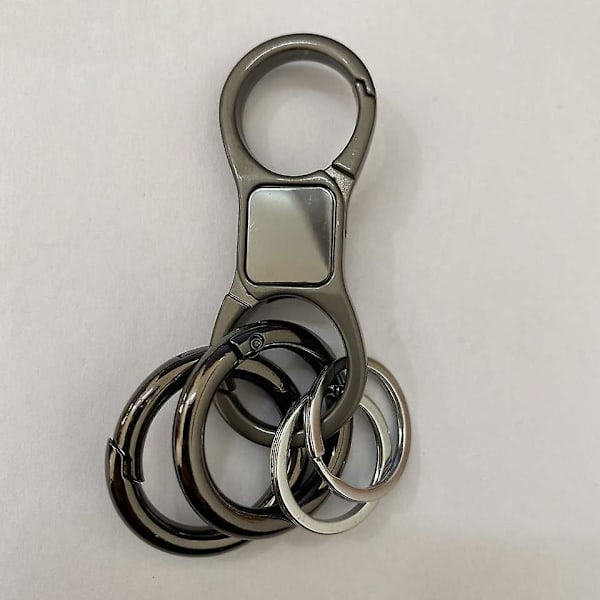 Dobbelt Clip Nøglering Hurtig Udskiftelig Bilnøglering Til Mænd Kvinder Sort