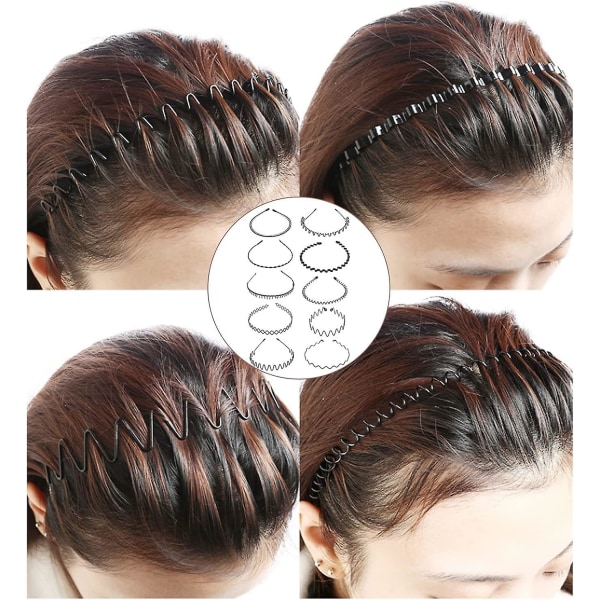 10 st Acsergery present metall hårband för män kvinnors pannband unisex  svart b24a | Fyndiq