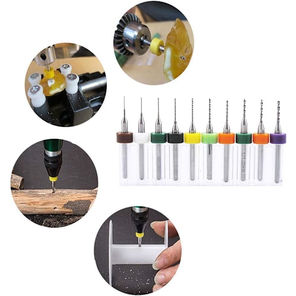50 stk PCB Bor Bits Sett Spiralspor Karbid 0.3mm-1.2mm for Trykte Kretskort Stein Dremel Smykker CNC Gravering (5 stk hver)