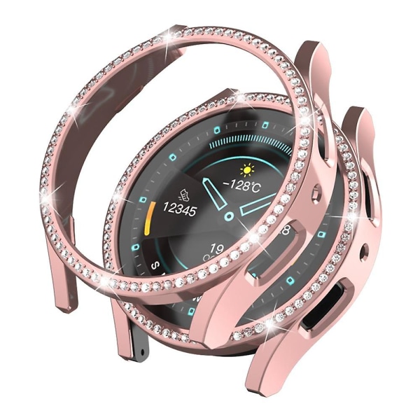 Hårdt PC-etui til Samsung Galaxy Watch6 44mm, Rhinestone-dekoreret ur-hulhus Pink