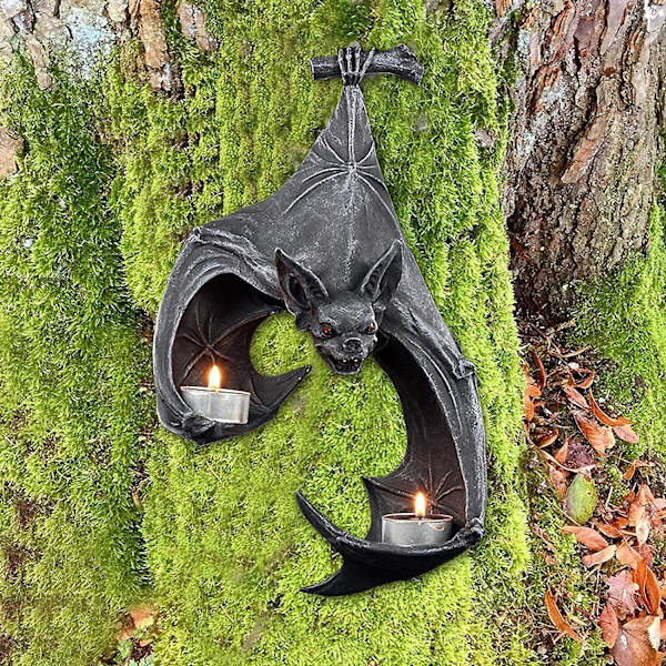 Fladdermus Vägg Tealight Sconce Ljusstake Fladdermus Hållare Väggdekor Gotisk Halloween Dekor För Hemmakontor