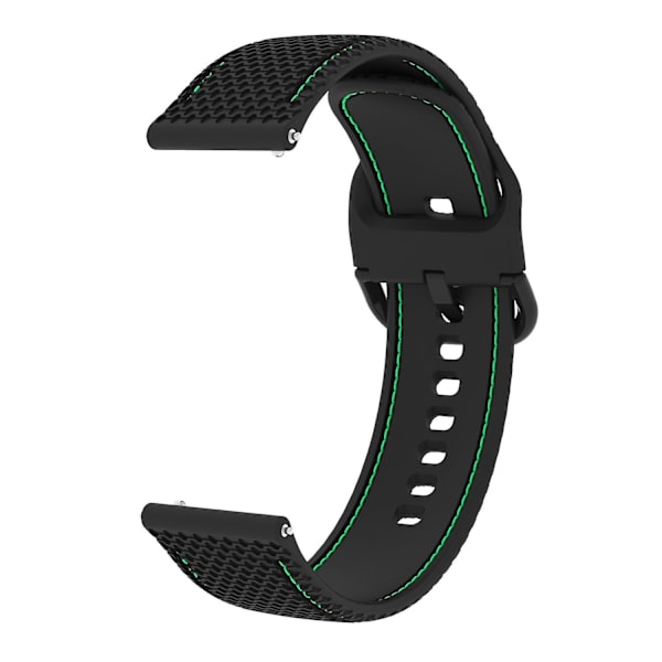 Silikoninen Ompelelinjainen Vaihtoranneke Samsung Galaxy Watch 5 40mm/44mm /Watch 5 Pro 45mm -kelloon Black  Green Line
