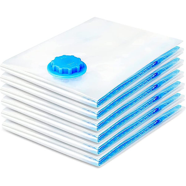 Vacuum Opbevaringsposer, 6 Pak Små 40x60cm Pladsbesparende Poser, 80% Mere Opbevaring
