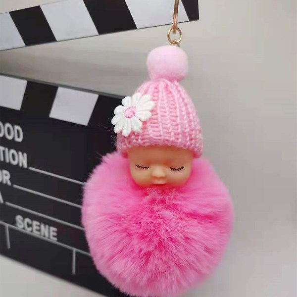 Vedhæng Baby Kæder Tasker Nøgleringe Sød Dukke Nøglevedhæng Sovende Nøgleringe Pung Id (himmelblå pink, One Size)