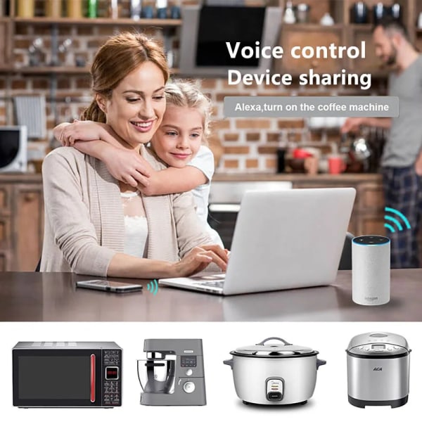 Smart Life App Fjernkontroll WiFi Trådløs Mini EU Strøm WiFi Smart Socket Plugg