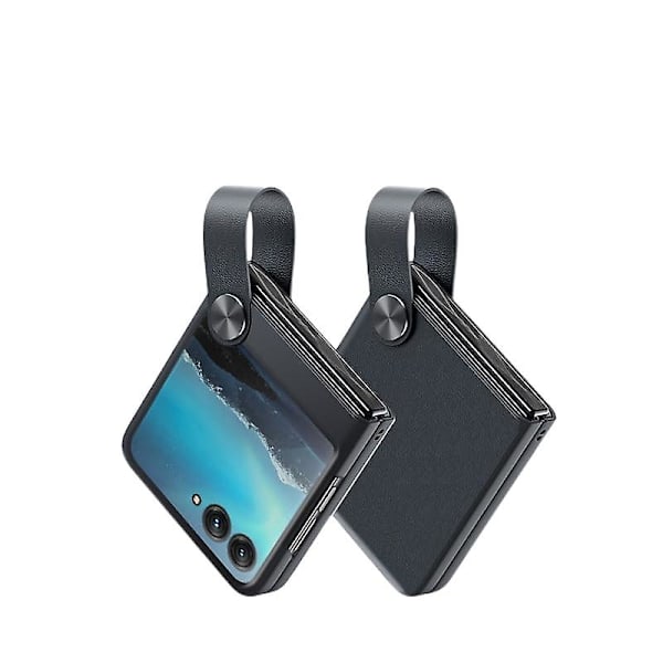 Håndstropp Beskyttelsesdeksel Kompatibelt med Motorola Razr 40 Ultra, For Motorola Razr Plus 2023 Premium Følelse Pu Lærdeksel Black For Motorola razr 40 Ultra