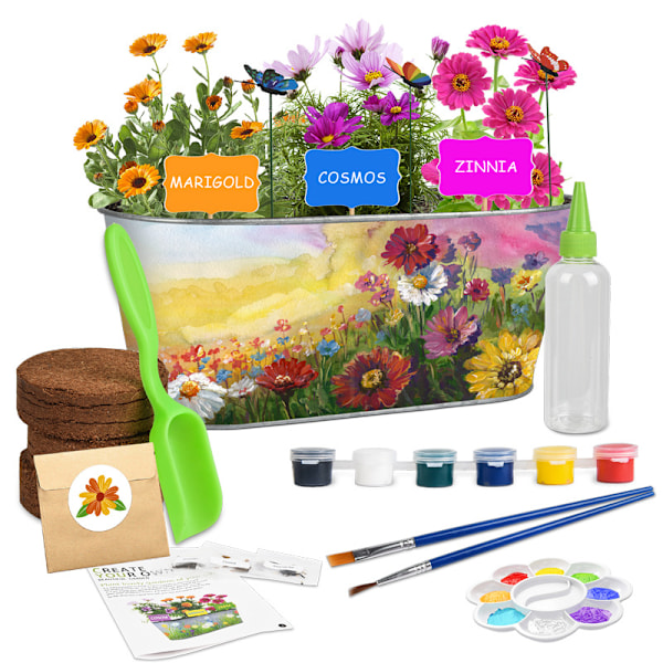 Måla & Plantera Blomsterhantverkssats för Barn - Bästa Mors Dag, Födelsedagshantverkspresenter för Flickor & Pojkar 6 7 8-12 År Gammal Flickpresent