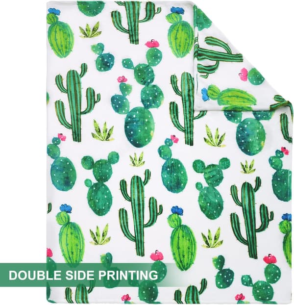 Musiknode Tæppe Blødt Behageligt Tæppe til Sofa Stol Seng Kontor 127x152 cm cactus