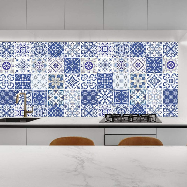 20 st Retro Mosaik Väggplattor Dekaler Självhäftande Vattentäta Köksbadrumsplattor Väggdekaler Vinylkonst Dekaler Heminredning