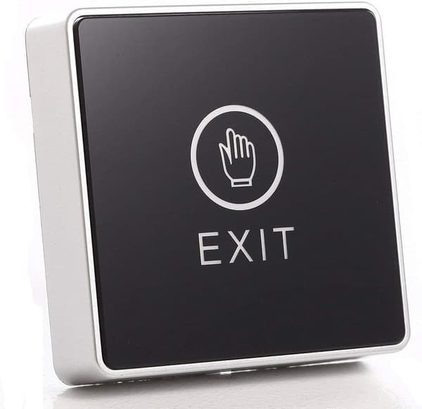 Touch Pad 12VDC NO/NC/COM Utgångsdörr Exit-knapp för Access Control med LED Kvadratisk Typ