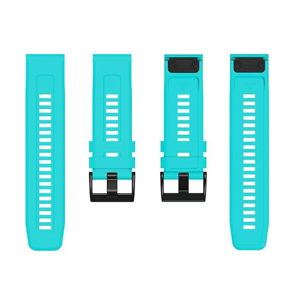 26mm Hurtigutløser Metallspenne Erstatningsrem for Garmin Fenix 7X Silikonklokkereim Mint Green