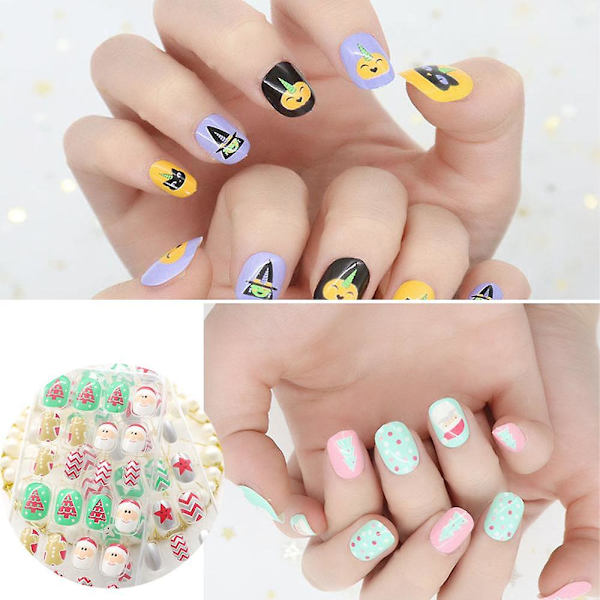 Naglar Jul Röd Press On Nails Naglar För Flickor style 5