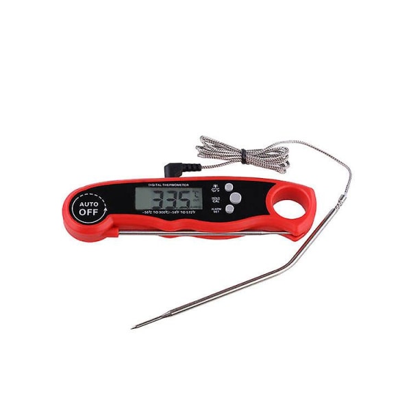 Vattentät digital kötttermometer för grillning med ambidextrös bakgrundsbelysning och termoelement omedelbar avläsning kök matlagning mattermometer för godis Wate