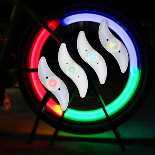 Led-ljus för cykelekrar, pack med 8 delar, lila kristallljus för cykelekrar, 4 färger, för dekoration
