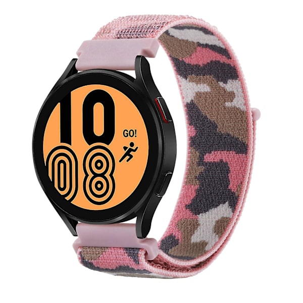 22mm Camouflage Nylon Säädettävä Ranneke Galaxy Watch 3 45mm/Huawei Watch GT3 Pro 46mm Pink