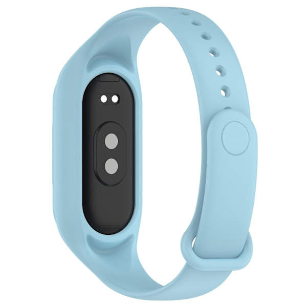 Xiaomi Smart Band 8 -rannekkeen korvaava silikoninen kellon ranneke, jossa integroitu ranneke ja suojakotelo Baby Blue