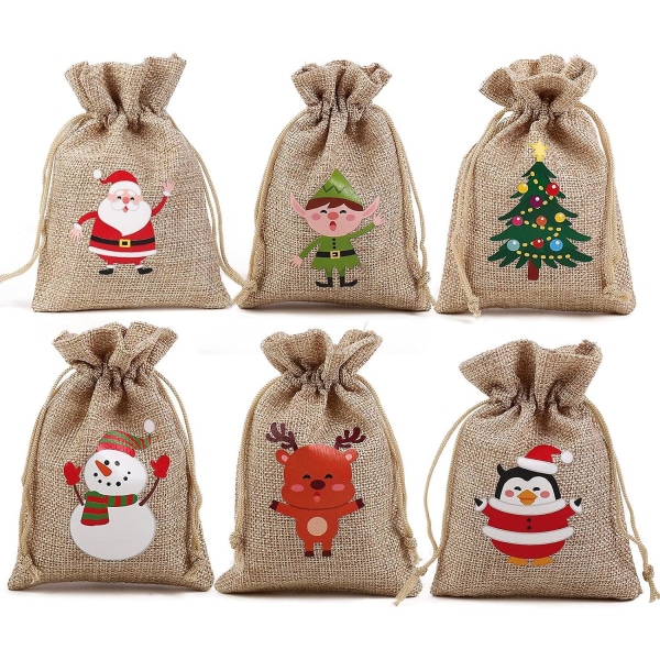 Naturposer, Gaveposer, Jutebag, Jutebag, Små poser med snøring, Bryllup Hjemmeforsyninger Håndverksgave (36 stk, 10 x 14 cm) C 12 pieces