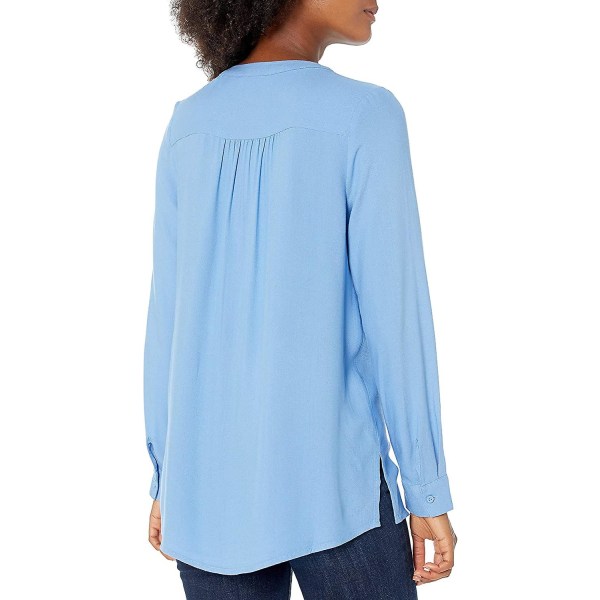 Langærmet vævet bluse til kvinder Style 7 XL
