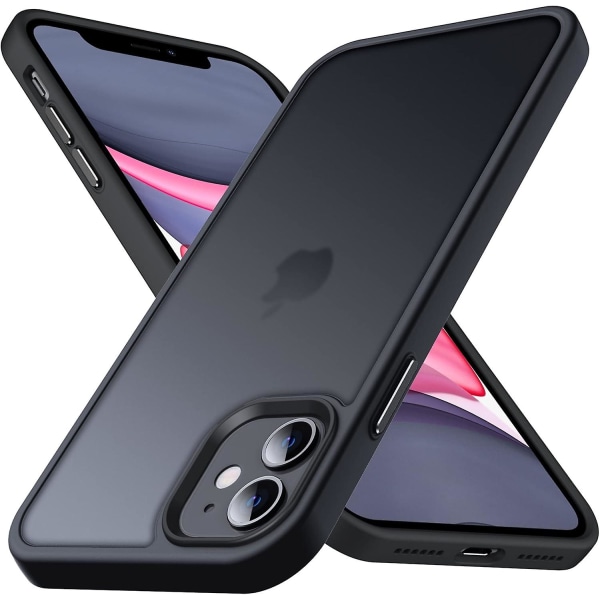 Designad för Iphone 11 fyrkantigt case, [militärt stötsäkert] Supermjukt silikon tunt genomskinligt, matt skyddande cover, kompatibelt med Iphone 11