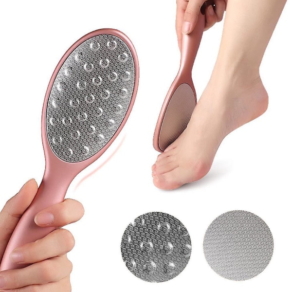Fodrasp Fodfil Fodpleje Pedicure Metaloverfladeværktøj til fjernelse af hård hud, fil i rustfrit stål rose gold