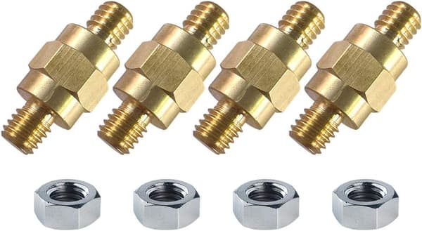 3/8\"-16 Messing Stud Side Post Batteriterminal Bolt, Standard Batteri Side Post Forlænger Stud til GM, Pakke med 4