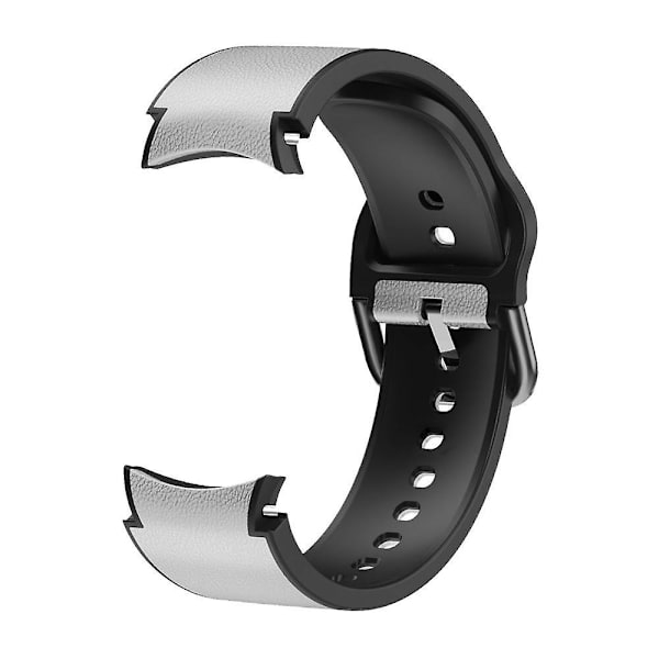 20mm nahkapäällysteinen ranneke Galaxy Watch4/5/6 40mm 44mm/Watch6 Classic 43mm 47mm/Watch 5 Pro 45mm -kelloille White